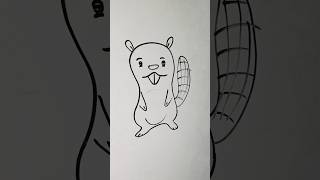 Draw Beaver 🦫 Learning Animals Easy and Simple Drawing for Kids Videos kids ytshorts beavers art [upl. by Olwena434]