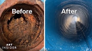 How Pipes Are Professionally Cleaned and Relined  Art Insider [upl. by Gerg46]