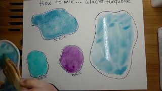 How to mix glacier turquoise Schmincke Horadam supergranulating watercolors [upl. by Schwenk974]