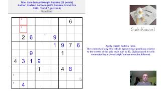 Eng SymSum Antiknight Sudoku by Stefano Forcolin WPF SGP 2023 round 7 puzzle 6 [upl. by Hathaway]