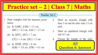 Practice set 2 class 7th maths  Geometrical construction Maharashtra board  Chapter 1 [upl. by Aynotel]