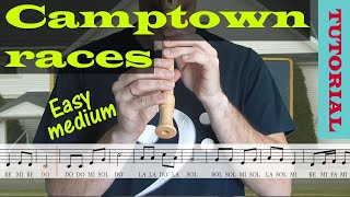 Camptown races  Tutorial flauta con partitura  Karaoke instrumental [upl. by Namzzaj759]