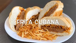 Frita Cubana  Cuban Smash Burger  Cocina Con Fujita [upl. by Anemolif]