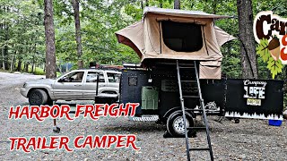 Camper trailer build 4x8 HARBOR FREIGHT TRAILER overland [upl. by Seabrooke527]