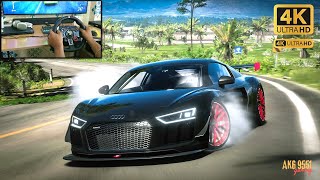 Audi R8 V10  Forza Horizon 5  Logitech g29 Gameplay 4k 60FPS [upl. by Clementia]