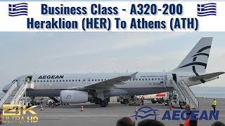 Aegean Airlines  A320200  Business Class  Heraklion HER to Athens ATH  Trip Report [upl. by Etterraj]