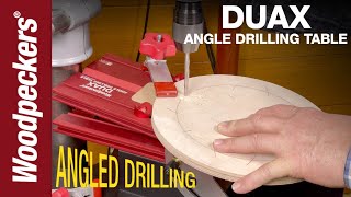 Safe amp Accurate Angled Drilling With DUAX  Woodpeckers Tools [upl. by Ahsemat]