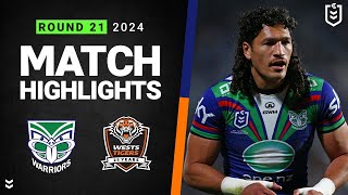 NRL 2024  Warriors v Wests Tigers  Match Highlights [upl. by Akiehsal495]