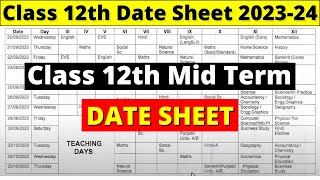 class 12 mid term date sheet 202324  mid term date sheet 2023 24  class 12 mid term date sheet [upl. by Harvey902]