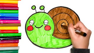 ¡Dibuja y Colorea un Caracol Divertido 🐌🎨 Diversión para Niños [upl. by Nosiddam]