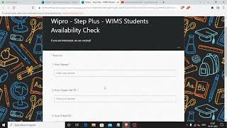 Wipro Wase and WIMS Students Survey Form Update For July 2022 Batch [upl. by Elrebmik]