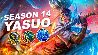 HOW TO PLAY YASUO  SEASON 14 FULL INDEPTH GUIDE New Items Combos Wave Management Etc [upl. by Moll372]