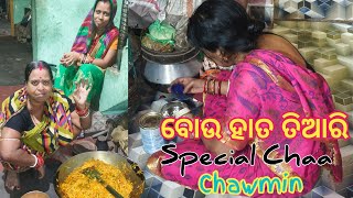 ବୋଉ ହାତ ତିଆରି ସ୍ପେଶାଲ ଚା  Special Chowmin  Odia vlog badalkumarvlog7 [upl. by Nywroc]