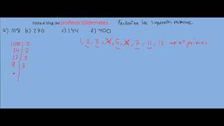 Fracciones 01 factorización de un número 1 [upl. by Ainafetse]