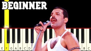 Bohemian Rhapsody  Queen  Very Easy and Slow Piano tutorial  Beginner [upl. by Joachim]