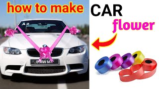 car decoration for wedding  car decoration for wedding with ribbon flower 🚗 car decoration idea 🌹 [upl. by Atirac]