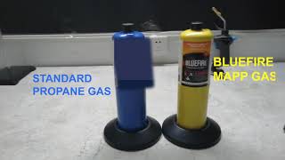 Bluefire MAPP Gas vs Propane Gas [upl. by Trah]