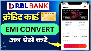 RBL Bank Credit Card Due balance convert To Emi  Rbl Bank Credit Card Emi Convert  Full Details [upl. by Rosenfeld457]