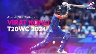 Every Virat Kohli boundary at T20WC 2024 [upl. by Eciruam]