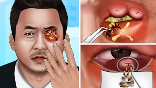 ASMR Animation Help Ma Dong Soek treat bee stings on his eyes [upl. by Adest]