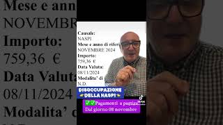 🛑INPS PAGA 👉NASPI A PARTIRE DAL GIORNO 0811 youtube letstalk youtubeshorts shorts [upl. by Aizitel]