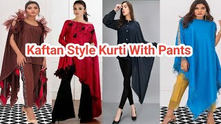 Latest Kaftan Style Kurti With Pants Capri trousers 2024  Party Wear Suits kaftan [upl. by Hyacinth]