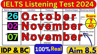 IELTS LISTENING TEST 26 OCTOBER 02 NOVEMBER amp 07 NOVEMBER 2024 WITH ANSWERS  IELTS  IDP amp BC [upl. by Mou136]