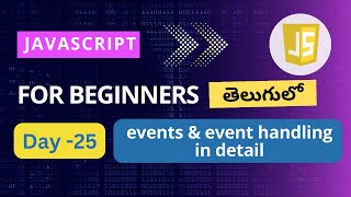 Events in JavaScript Event handling in JavaScript  Event handlers in JavaScript  DOM events [upl. by Martell]