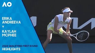 Erika Andreeva v Kaylah McPhee Highlights  Australian Open 2024 Qualifying First Round [upl. by Titania]