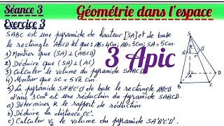 Géométrie dans lespace séance 3 exercice 3 [upl. by Leslie]