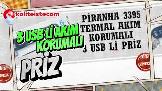 Piranha 3395 Termal Akım Korumalı 3 USB li Priz [upl. by Nilecoj]