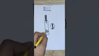 how to draw cricket bat and ball 🏀 with number 10 easy number drawingdrawing art [upl. by Carolee]