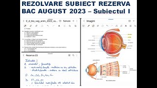 REZOLVARE SUBIECT REZERVA BACALAUREAT BIOLOGIE VEGETALA 2023  Subiectul 1 [upl. by Sirenay]