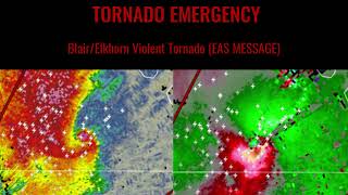 BlairElkhorn Violent Tornado  EAS amp Video Clip [upl. by Onafets]