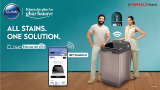 Lloyd Novante Washing Machine  IoT  All Stains One Solution  Ranveer amp Deepika  Hindi  20 Sec [upl. by Darce]