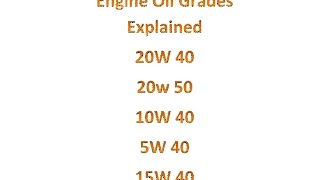 Engine Oil Grades Explained [upl. by Yankee]