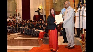 President Kovind presents Tenzing Norgay National Adventure Award 2017 to Dr Anshu Jamsenpa [upl. by Eillib]