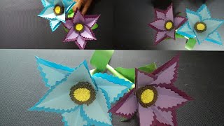 A Crafty Paper Flower ❄️❄️ RS CraftZone How To Make Easy Simple Paper Flower ❄️❄️ [upl. by Nanyt]