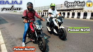 NEW BAJAJ PULSAR Ns200 VS PULSAR N250  DRAG RACE  Ride Review amp Details Comparison [upl. by Magree]