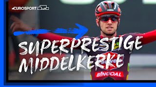 Cyclocross Superprestige Middelkerke  Noordzeecross 2023  Mens Highlights  Eurosport [upl. by Hance]