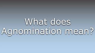 What does Agnomination mean [upl. by Harutak]