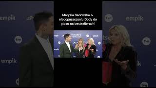 Marysia Sadowska o niedopuszczeniu Dody do głosu na bestsellerach [upl. by Arette]