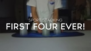 Sport Stacking My First Four Ever [upl. by Yemerej]