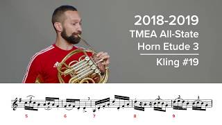 20182019 TMEA AllState French Horn Etude 3  Kling 19 [upl. by Llednov]