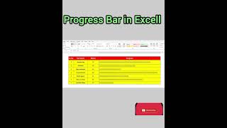 🙂🙂How to Create Progress Bars in Excel ➡️Excel shortcut  no copyrights BharathUjireExcel Magic🎶🎶 [upl. by Ydnak623]