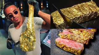 24K Gold Tomahawk Steaks  Salt Bae Steakhouse [upl. by Hake195]