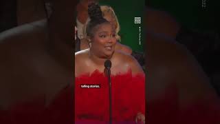 Lizzo Gets Emotional During Speech While Accepting Award [upl. by Sadirah]