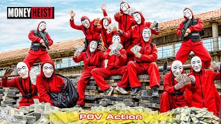 PARKOUR VS MONEY HEIST 2  No ESCAPE for BAD GUYS as POLICE close in BELLA CIAO REMIX  Epic POV [upl. by Seumas]