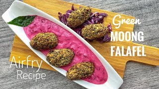 Green Moong Falafel  Weight loss Recipe  Airfry Recipe  Felafel [upl. by Samtsirhc]