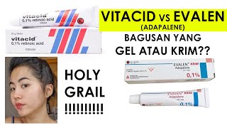 REVIEW VITACID vs ADAPALENE EVALEN  obat jerawat murah terampuh Kisah purging bersama adapalene [upl. by Nagiam]